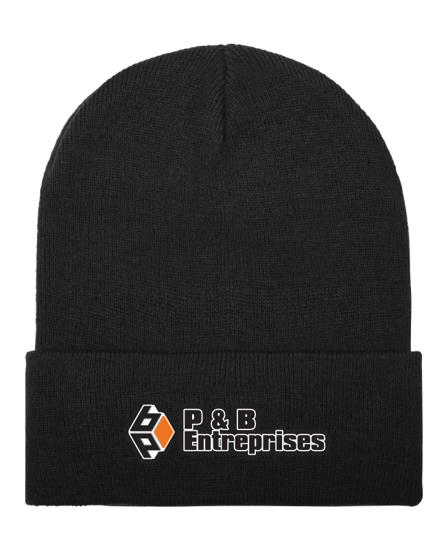 P & B Entreprises - 101 tuque à rebord (NOIR) - 12900-2 (AV)