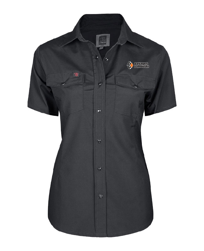 Pavages Rimouski - PF435 chemise Pilote & Filles manches courtes (NOIR) - BR. 12901 (AVG)